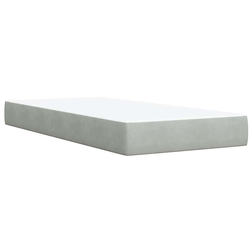 Giroletto a Molle con Materasso Grigio Chiaro 80x200 cm Velluto | homemem39