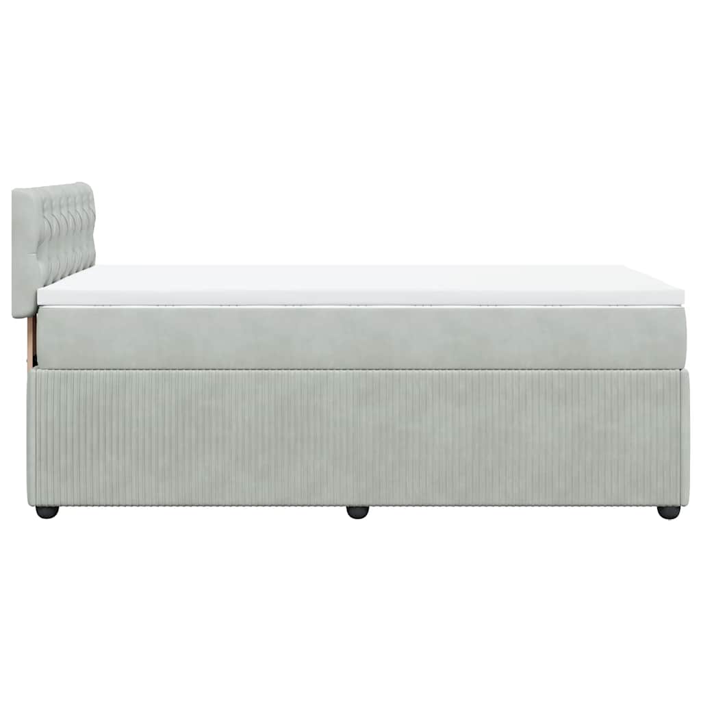 Giroletto a Molle con Materasso Grigio Chiaro 80x200 cm Velluto | homemem39