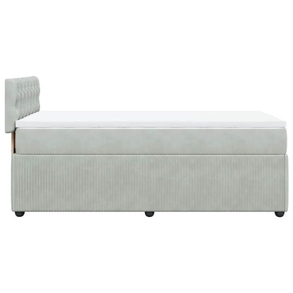 Giroletto a Molle con Materasso Grigio Chiaro 80x200 cm Velluto | homemem39