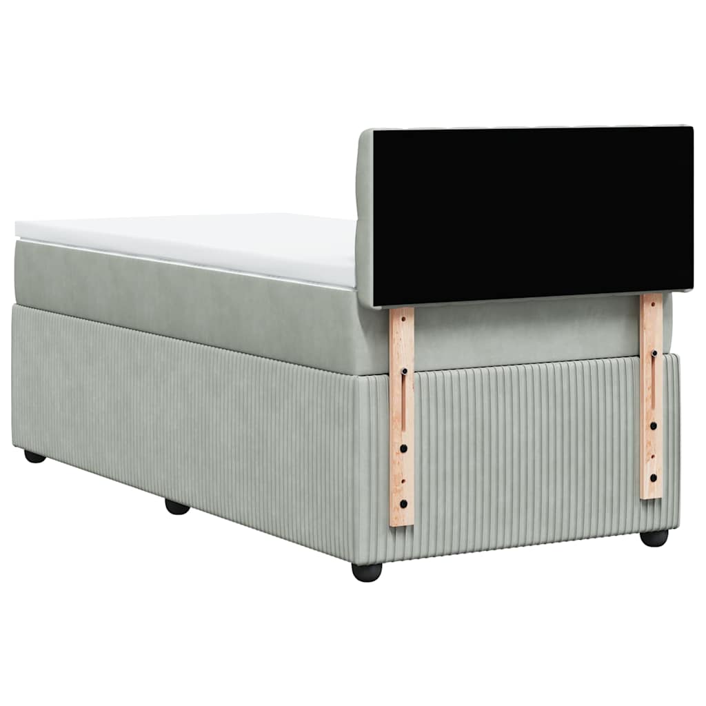 Giroletto a Molle con Materasso Grigio Chiaro 80x200 cm Velluto | homemem39