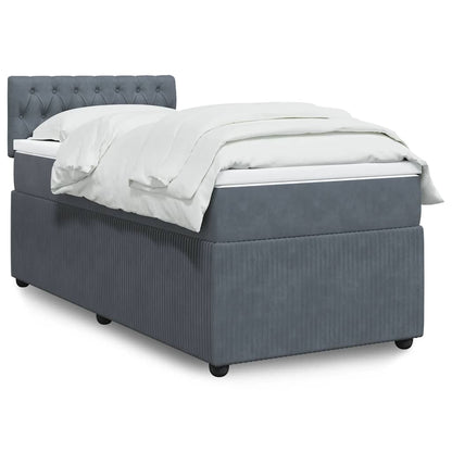 Giroletto a Molle con Materasso Grigio Scuro 80x200 cm Velluto | homemem39