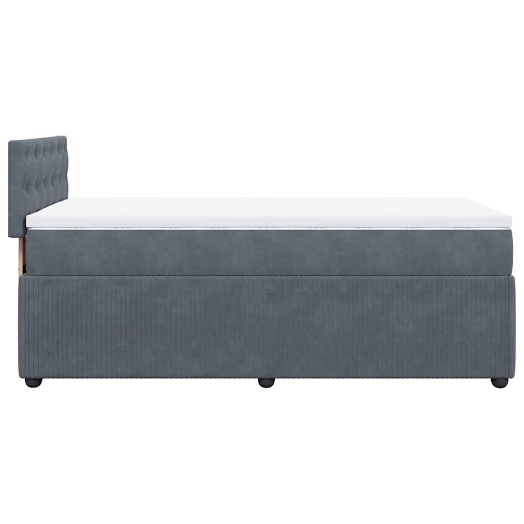 Giroletto a Molle con Materasso Grigio Scuro 80x200 cm Velluto | homemem39