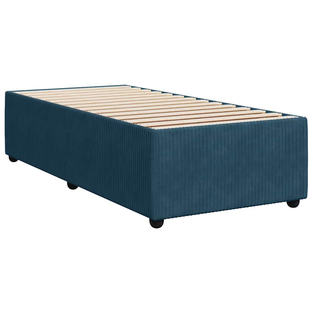 Giroletto a Molle con Materasso Blu 80x200 cm in Velluto