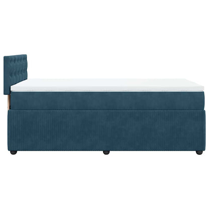 Giroletto a Molle con Materasso Blu 80x200 cm in Velluto