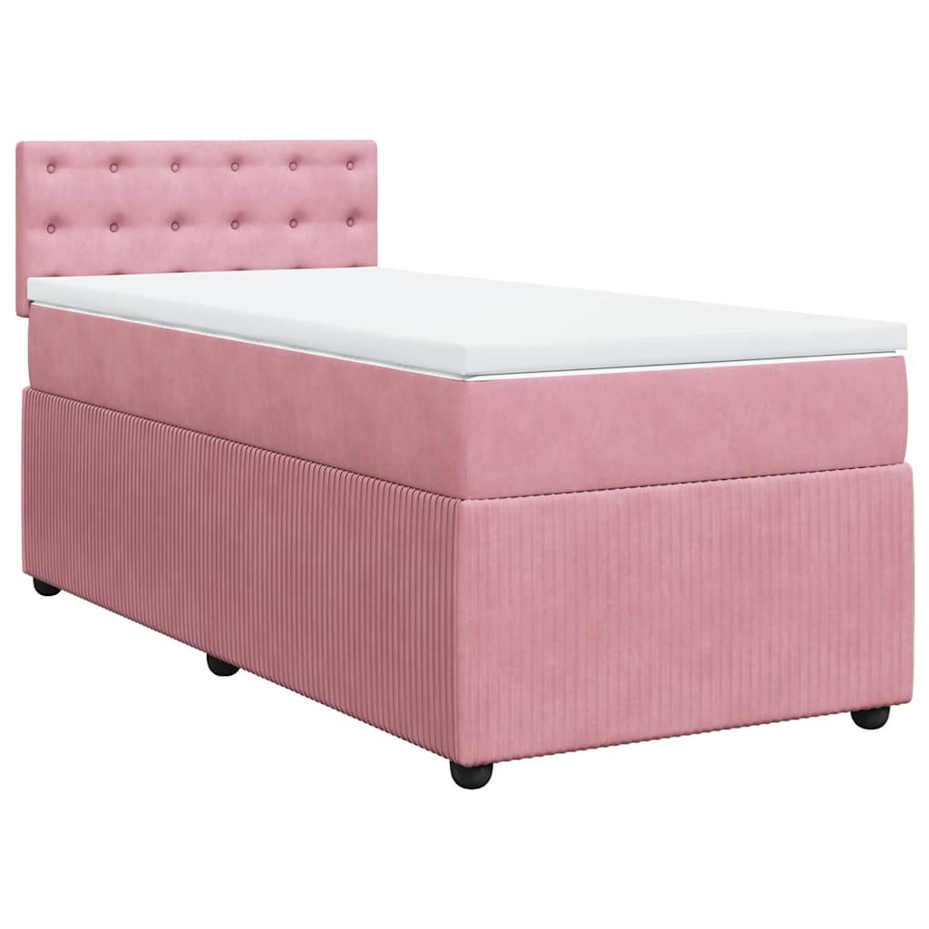 Giroletto a Molle con Materasso Rosa 80x200 cm in Velluto | homemem39