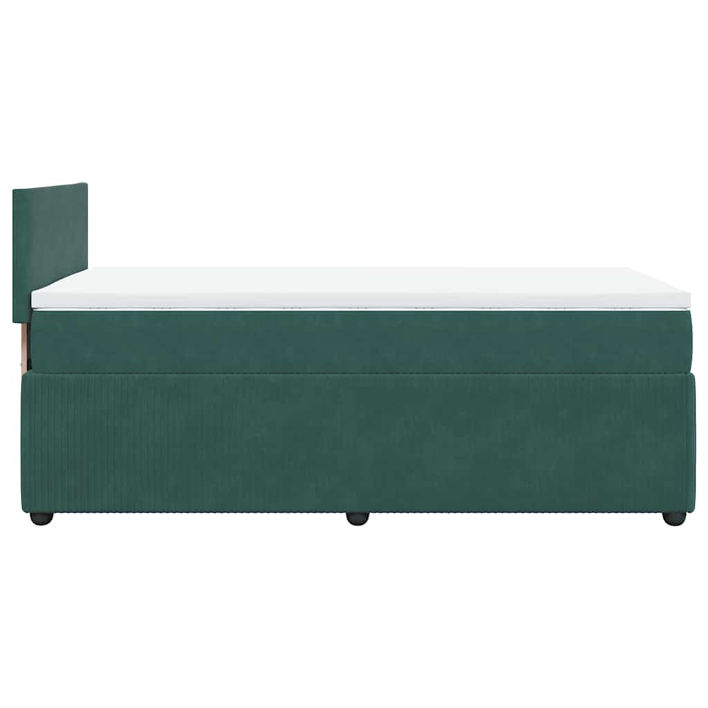 Giroletto a Molle con Materasso Verde Scuro 90x190 cm Velluto