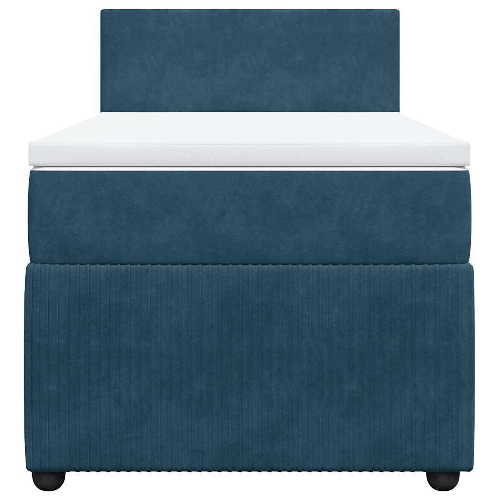 Giroletto a Molle con Materasso Blu 90x190 cm in Velluto