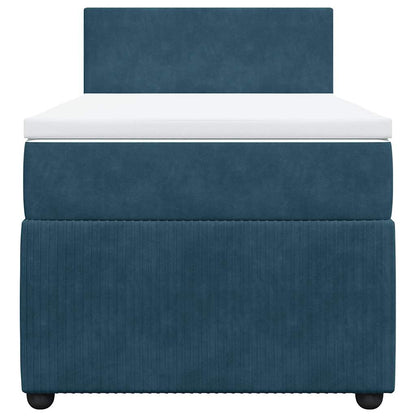 Giroletto a Molle con Materasso Blu 90x190 cm in Velluto