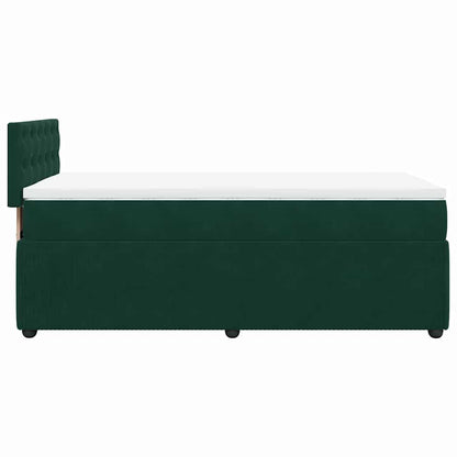 Giroletto a Molle con Materasso Verde Scuro 90x190 cm Velluto | homemem39