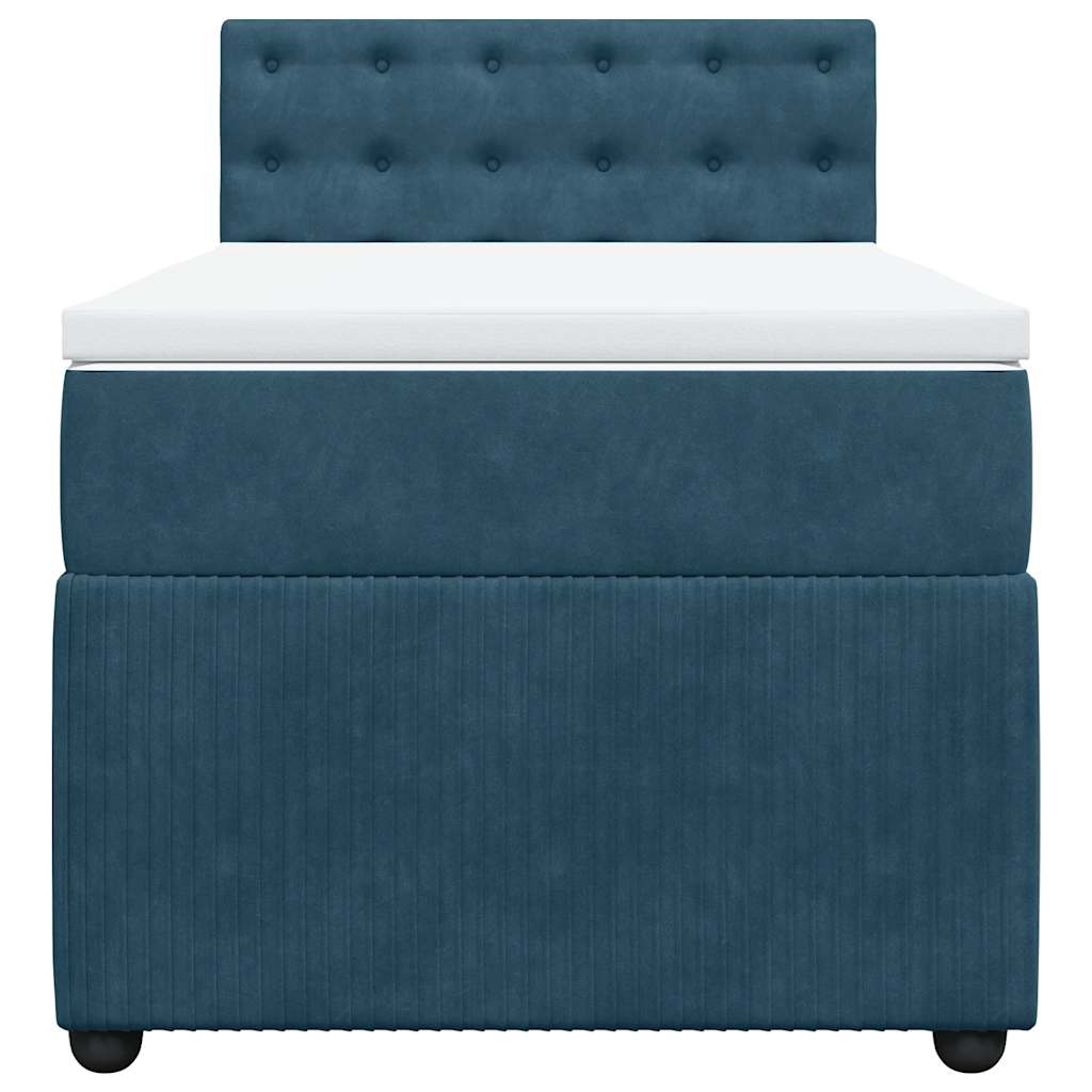 Giroletto a Molle con Materasso Blu 90x190 cm in Velluto