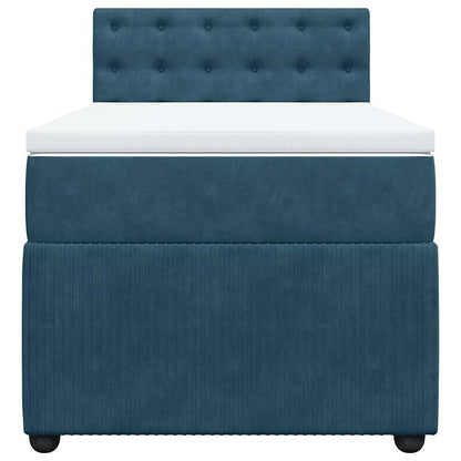 Giroletto a Molle con Materasso Blu 90x190 cm in Velluto