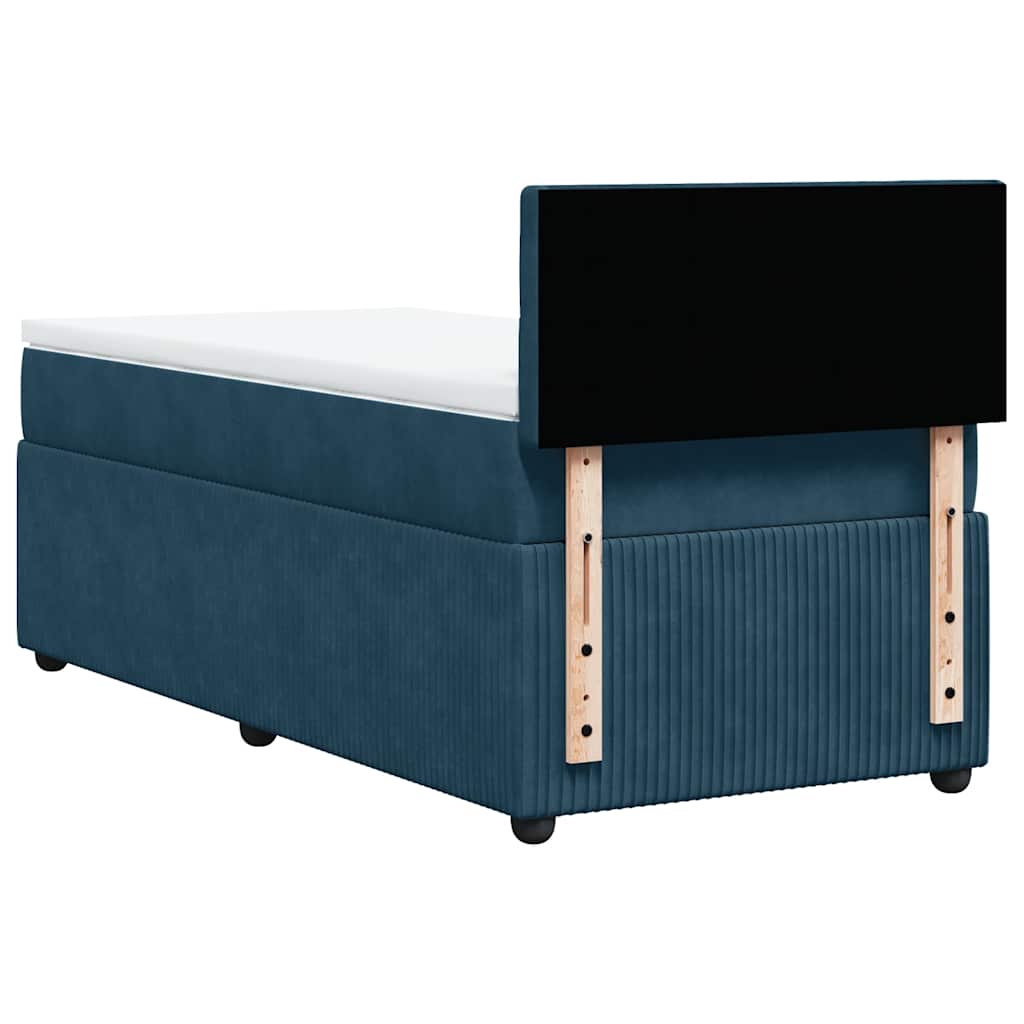 Giroletto a Molle con Materasso Blu 90x190 cm in Velluto | homemem39