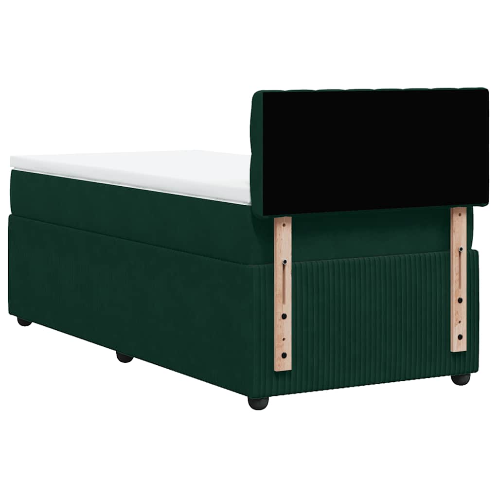 Giroletto a Molle con Materasso Verde Scuro 90x190 cm Velluto | homemem39