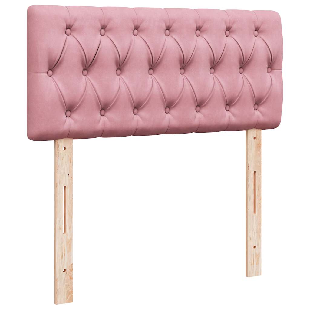 Giroletto a Molle con Materasso Rosa 90x190 cm in Velluto | homemem39
