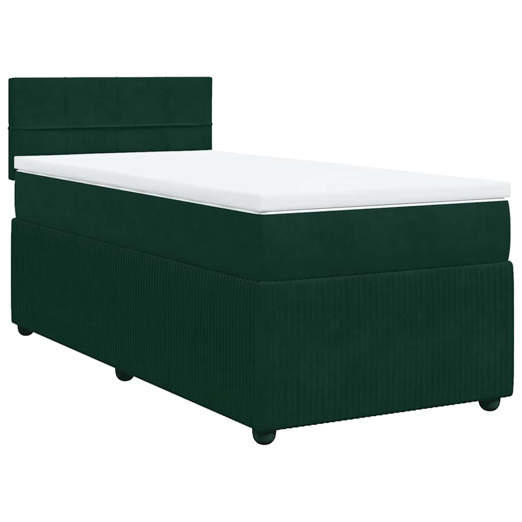 Giroletto a Molle con Materasso Verde Scuro 90x190 cm Velluto | homemem39