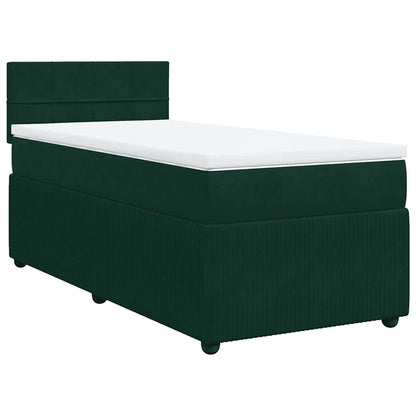 Giroletto a Molle con Materasso Verde Scuro 90x190 cm Velluto | homemem39