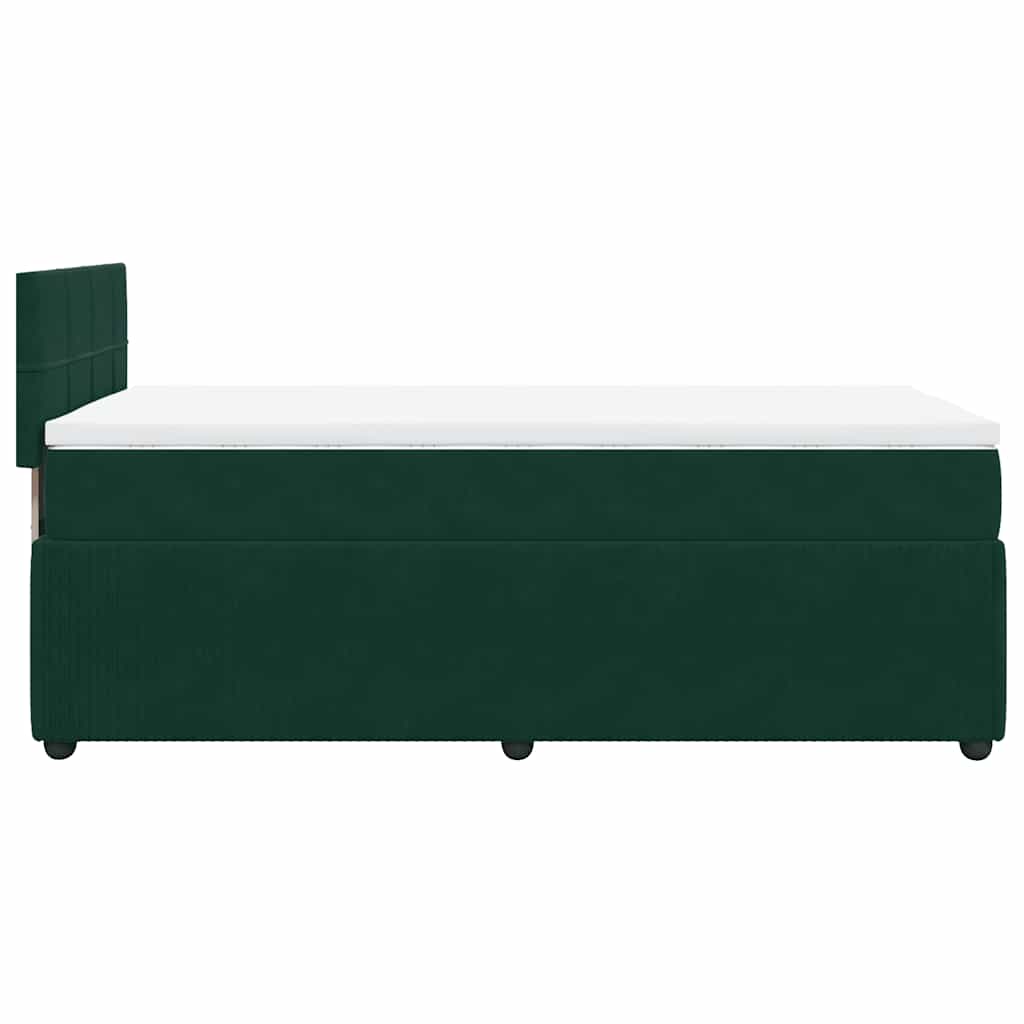 Giroletto a Molle con Materasso Verde Scuro 90x190 cm Velluto | homemem39