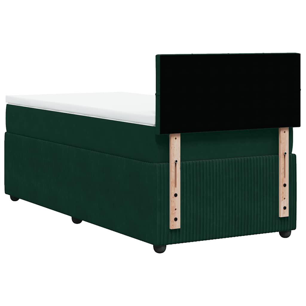 Giroletto a Molle con Materasso Verde Scuro 90x190 cm Velluto | homemem39