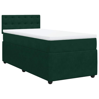 Giroletto a Molle con Materasso Verde Scuro 90x200 cm Velluto | homemem39