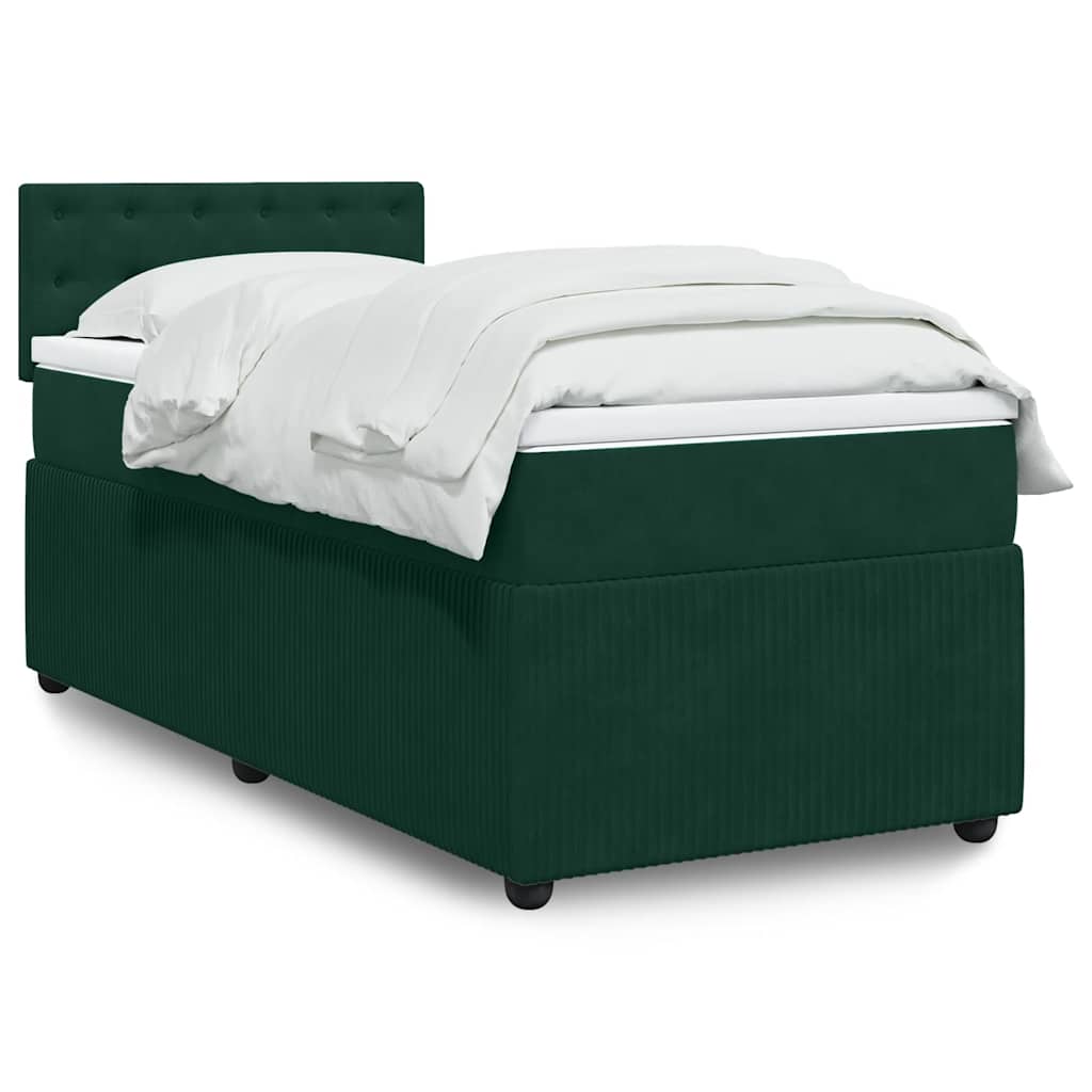 Giroletto a Molle con Materasso Verde Scuro 90x200 cm Velluto | homemem39