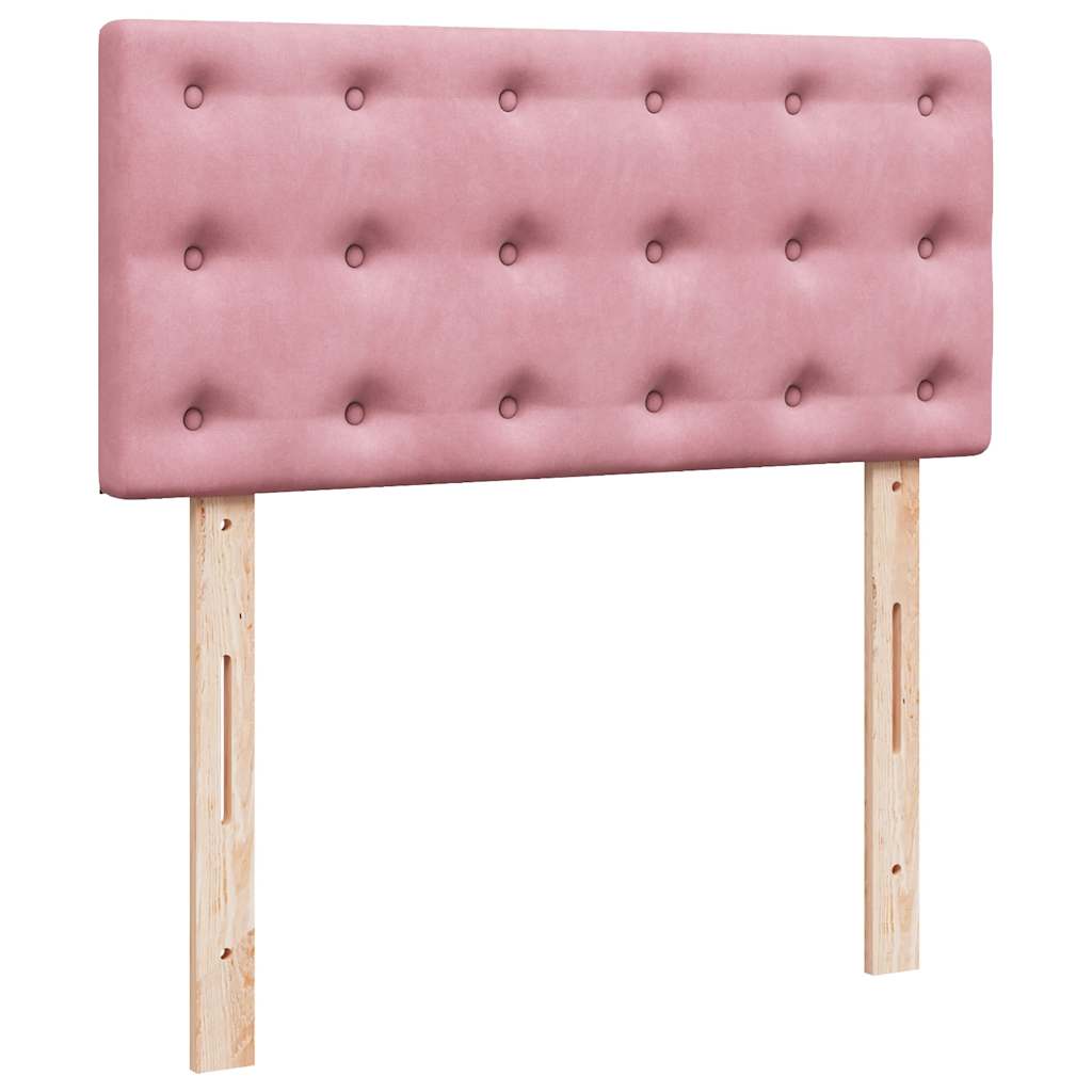Giroletto a Molle con Materasso Rosa 90x200 cm in Velluto | homemem39