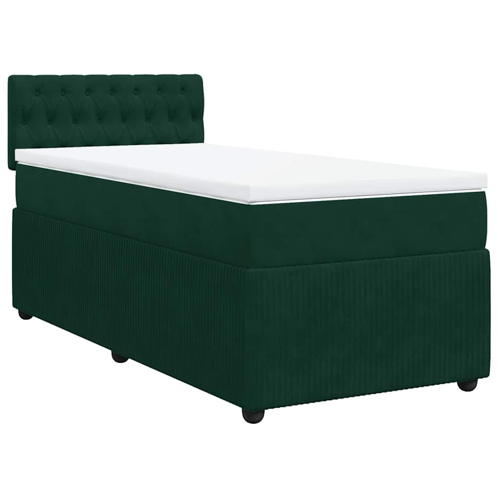 Giroletto a Molle con Materasso Verde Scuro 90x200 cm Velluto | homemem39