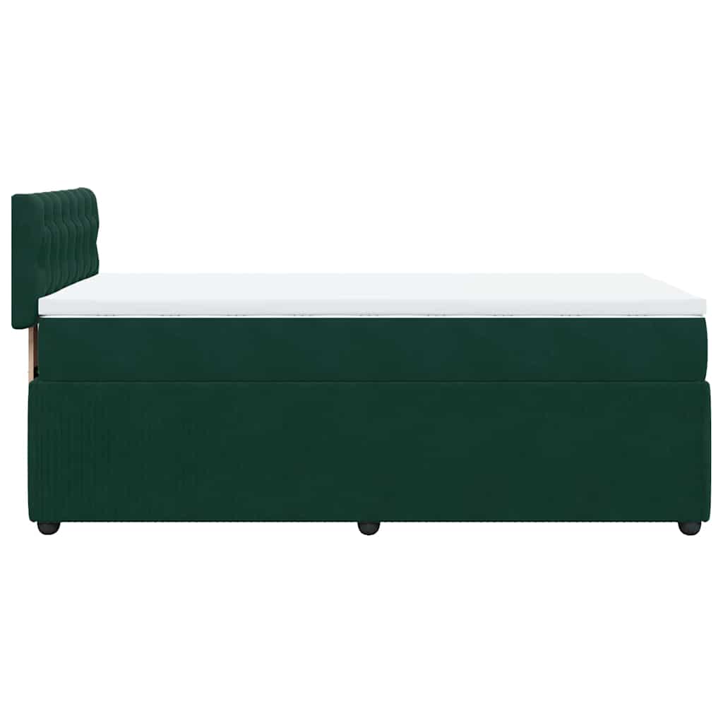 Giroletto a Molle con Materasso Verde Scuro 90x200 cm Velluto | homemem39