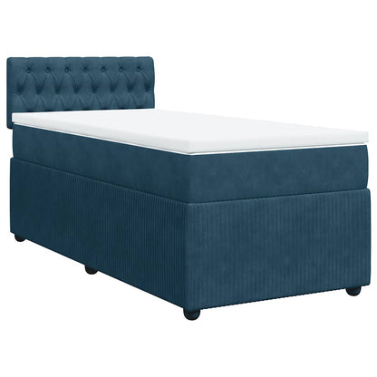 Giroletto a Molle con Materasso Blu 90x200 cm in Velluto | homemem39