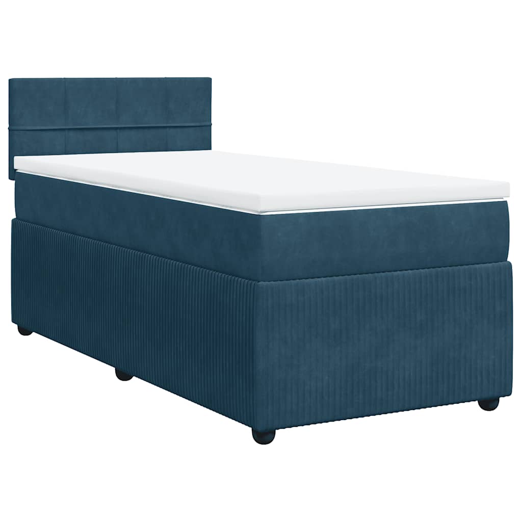 Giroletto a Molle con Materasso Blu 90x200 cm in Velluto | homemem39