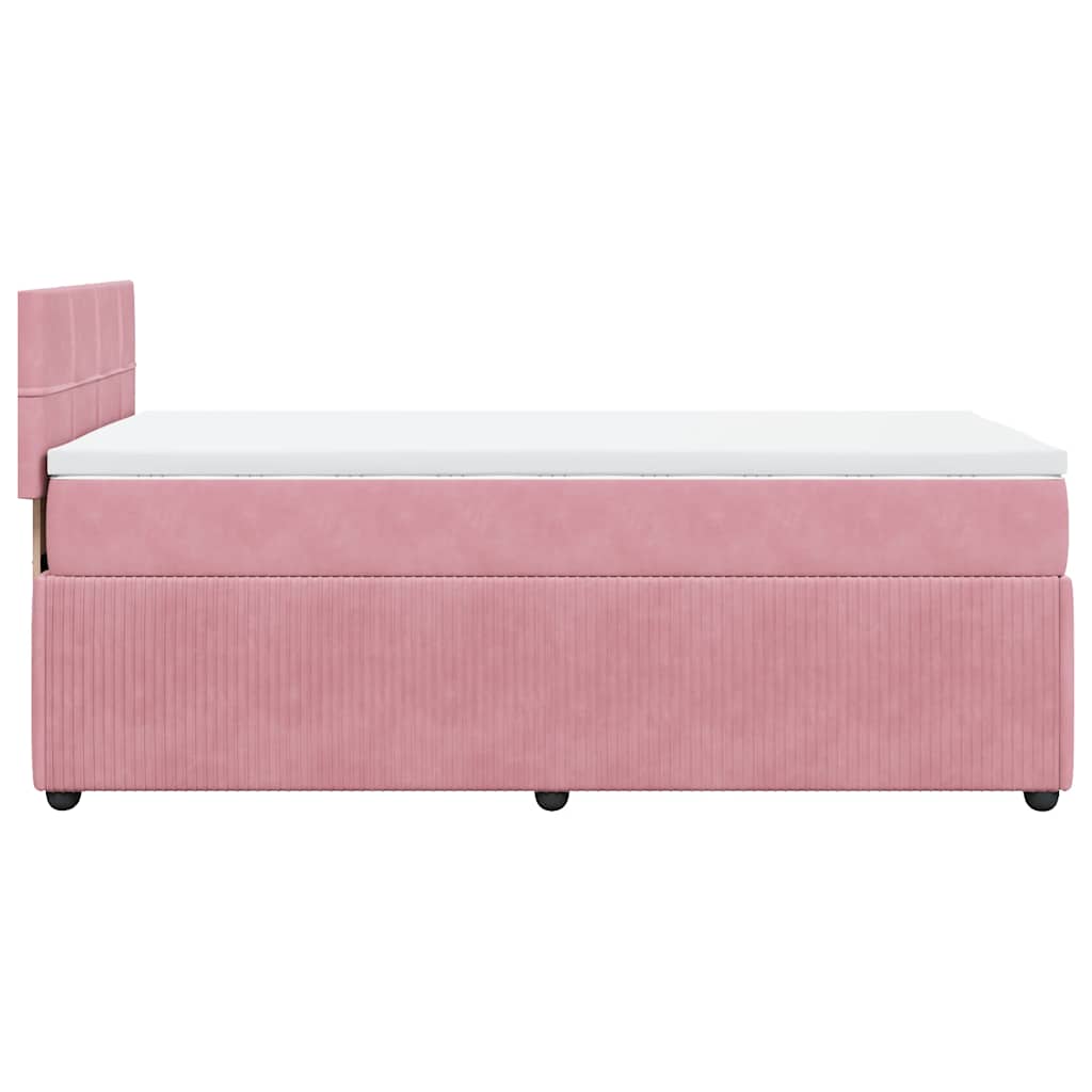 Giroletto a Molle con Materasso Rosa 90x200 cm in Velluto | homemem39