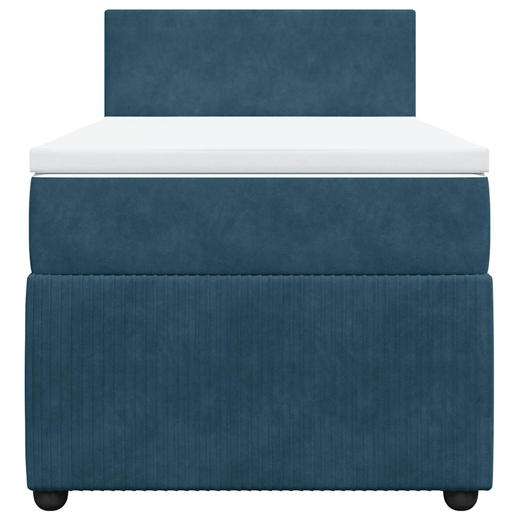 Giroletto a Molle con Materasso Blu 100x200 cm in Velluto