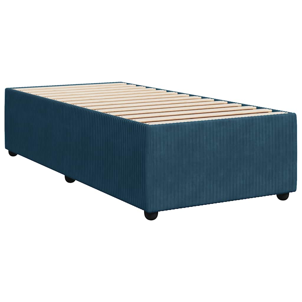 Giroletto a Molle con Materasso Blu 100x200 cm in Velluto | homemem39