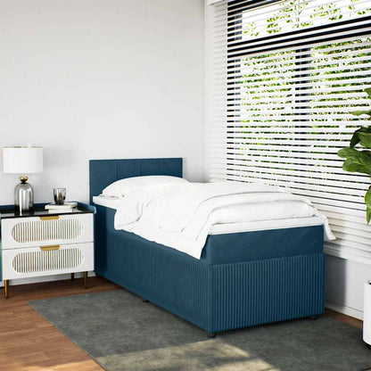Giroletto a Molle con Materasso Blu 100x200 cm in Velluto | homemem39