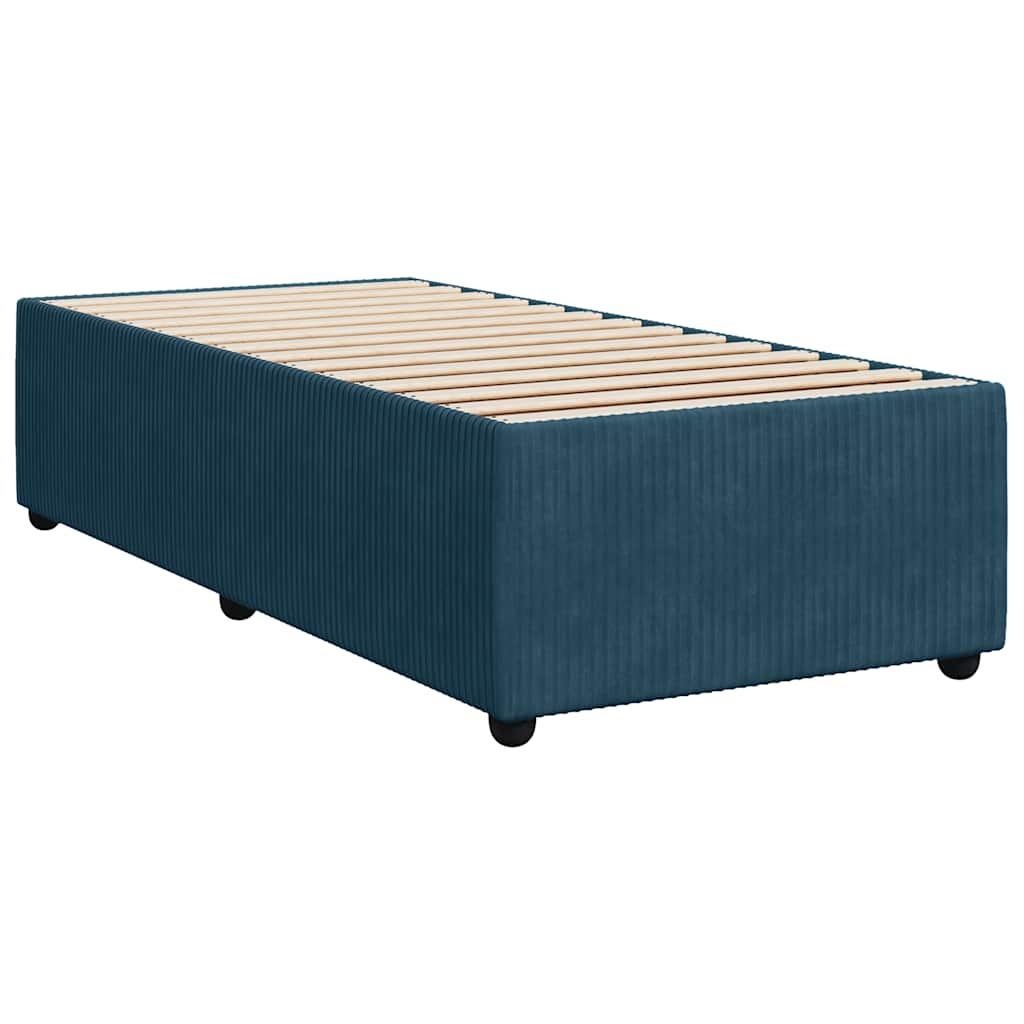Giroletto a Molle con Materasso Blu 100x200 cm in Velluto