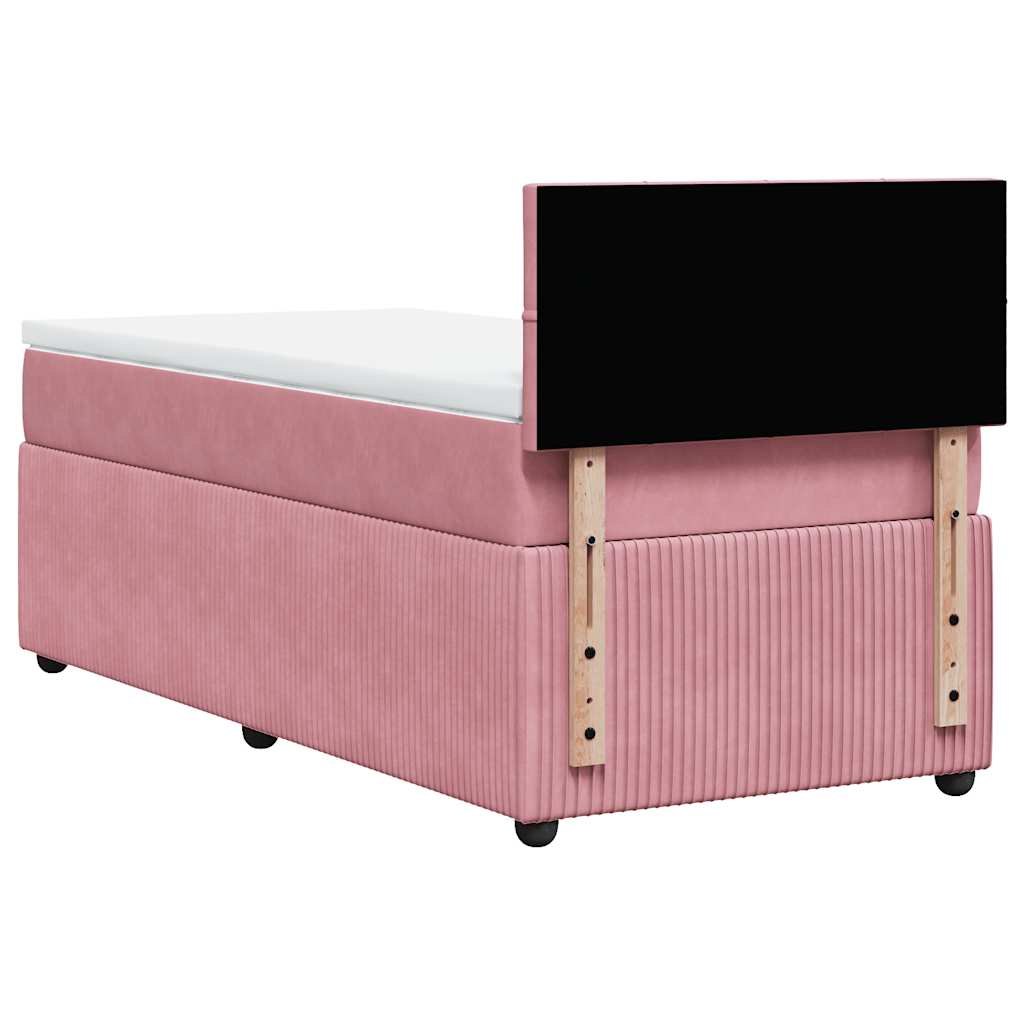 Giroletto a Molle con Materasso Rosa 100x200 cm in Velluto | homemem39