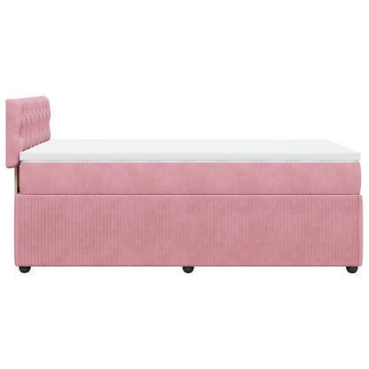 Giroletto a Molle con Materasso Rosa 100x200 cm in Velluto | homemem39