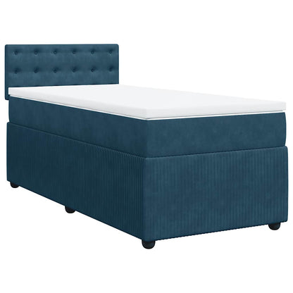 Giroletto a Molle con Materasso Blu 100x200 cm in Velluto | homemem39