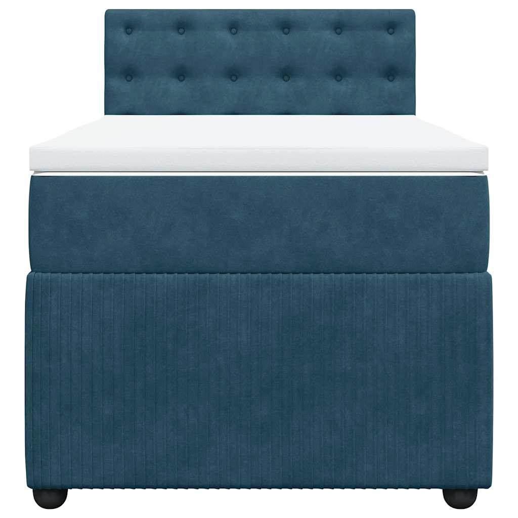 Giroletto a Molle con Materasso Blu 100x200 cm in Velluto