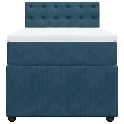 Giroletto a Molle con Materasso Blu 100x200 cm in Velluto