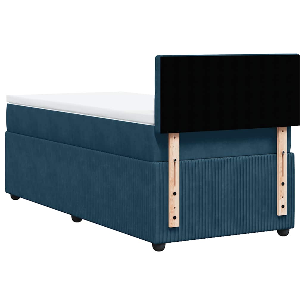 Giroletto a Molle con Materasso Blu 100x200 cm in Velluto