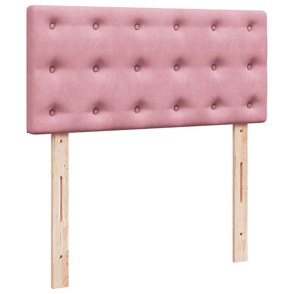 Giroletto a Molle con Materasso Rosa 100x200 cm in Velluto | homemem39