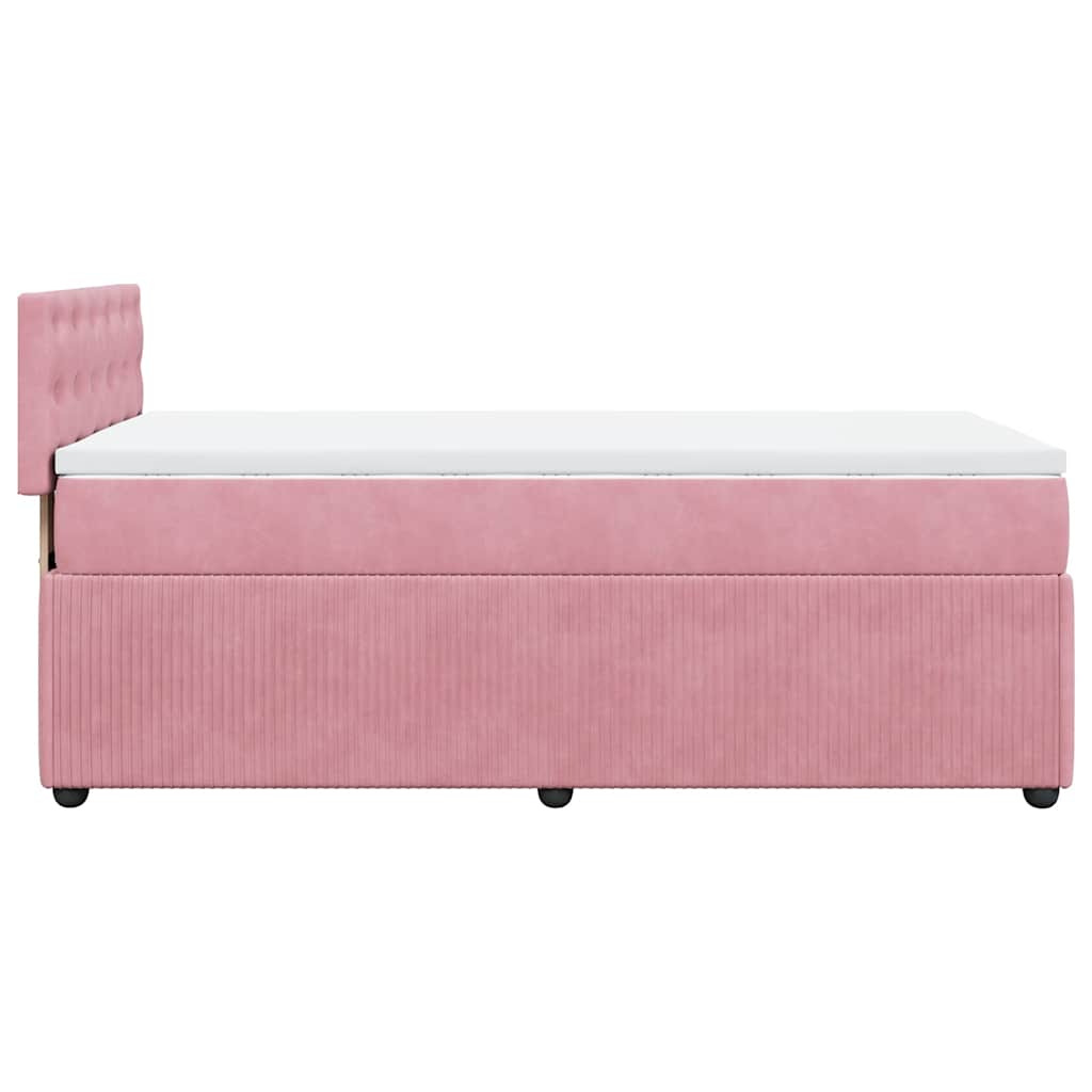 Giroletto a Molle con Materasso Rosa 100x200 cm in Velluto | homemem39