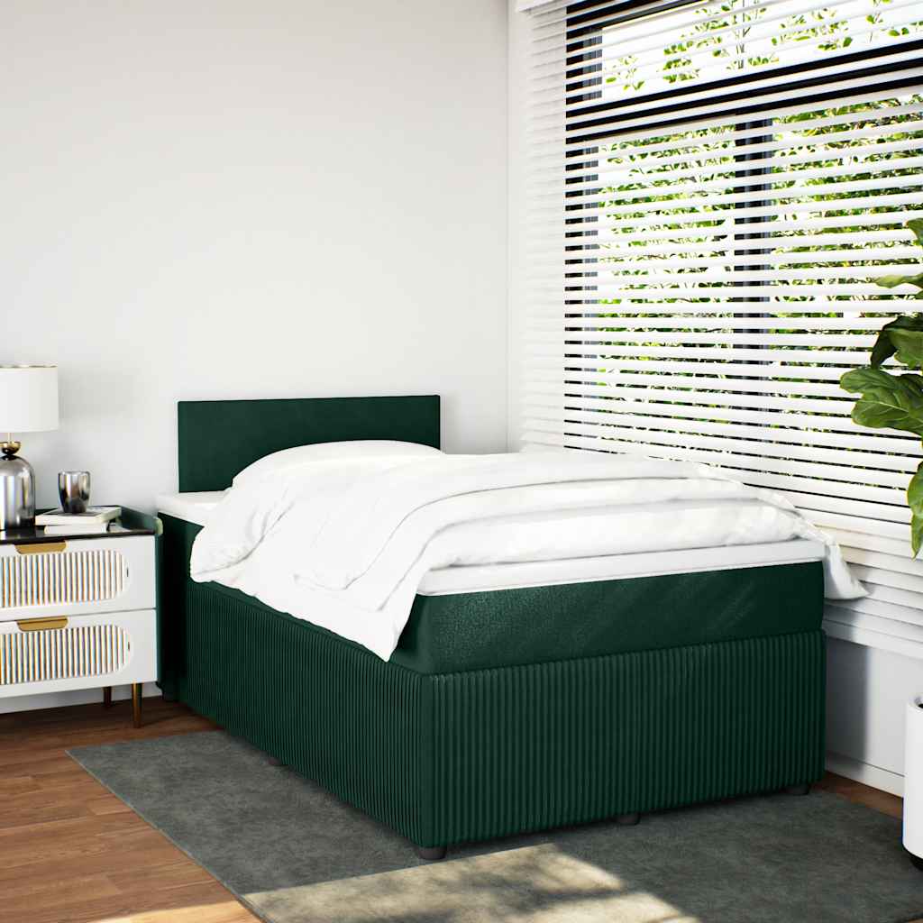 Giroletto a Molle con Materasso Verde Scuro 120x190 cm Velluto | homemem39