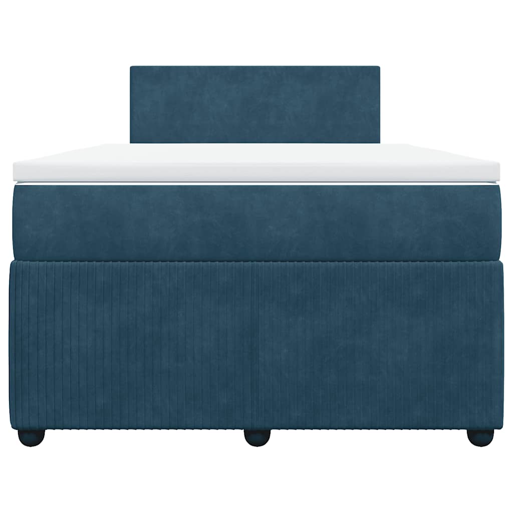 Giroletto a Molle con Materasso Blu 120x190 cm in Velluto