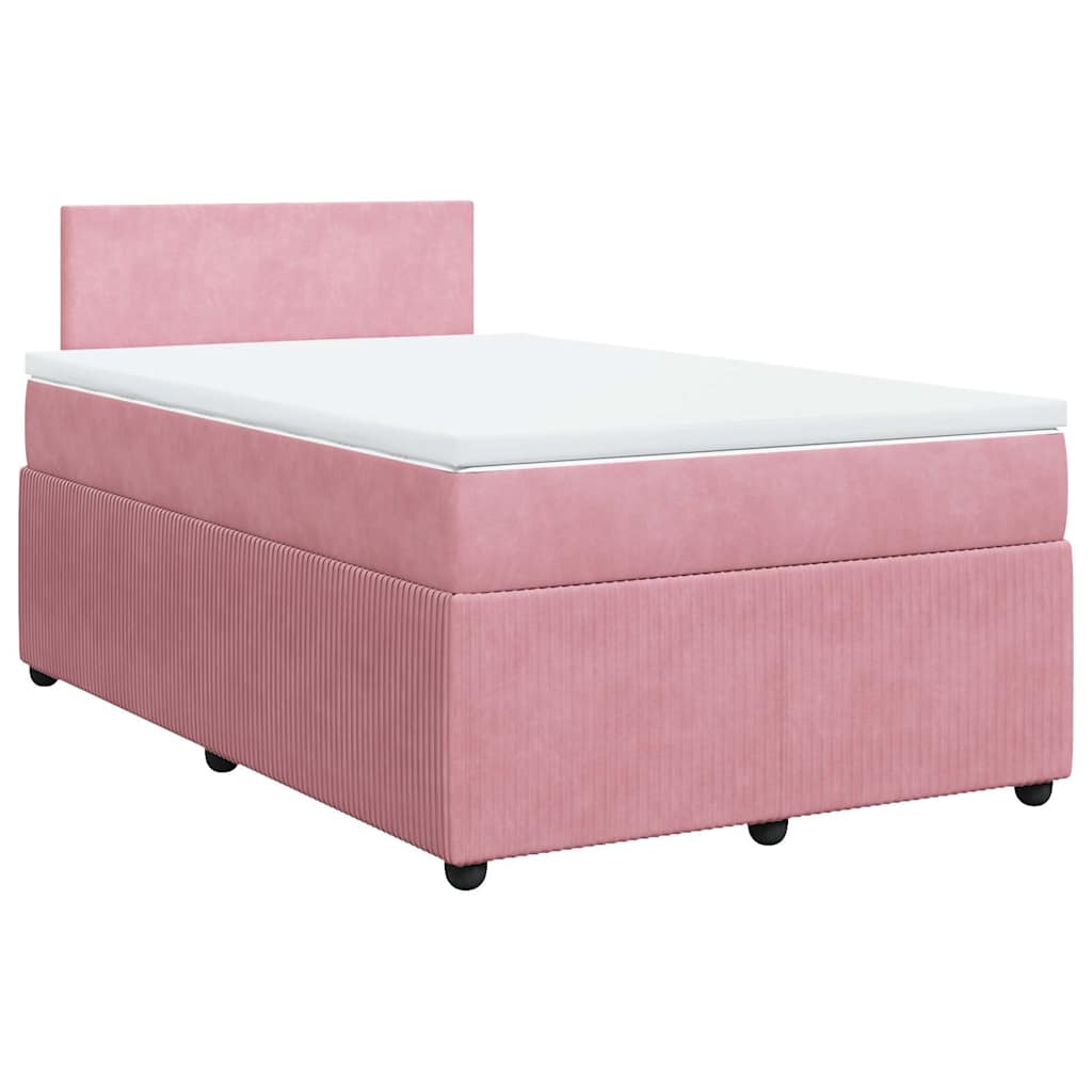 Giroletto a Molle con Materasso Rosa 120x190 cm in Velluto | homemem39