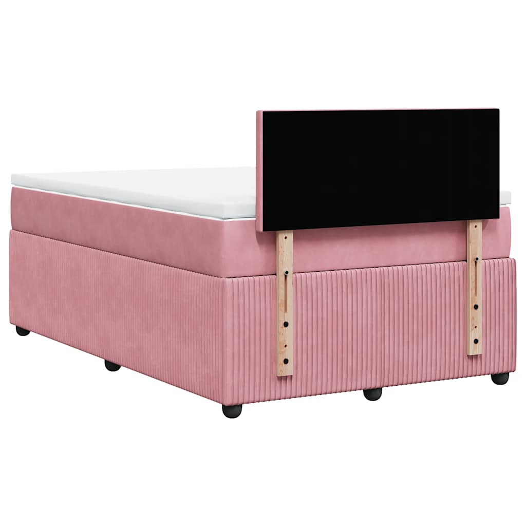 Giroletto a Molle con Materasso Rosa 120x190 cm in Velluto | homemem39