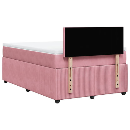 Giroletto a Molle con Materasso Rosa 120x190 cm in Velluto | homemem39