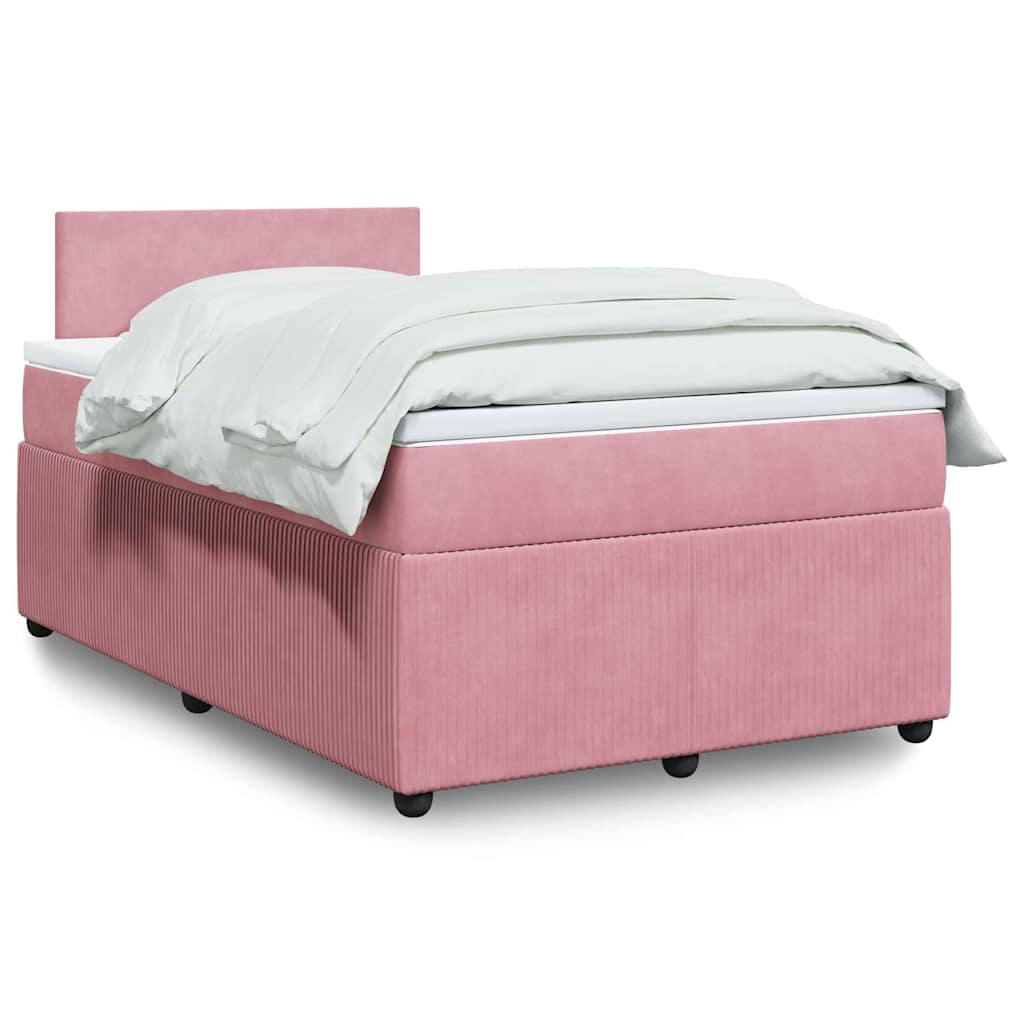 Giroletto a Molle con Materasso Rosa 120x190 cm in Velluto | homemem39