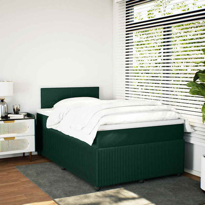 Giroletto a Molle con Materasso Verde Scuro 120x190 cm Velluto | homemem39