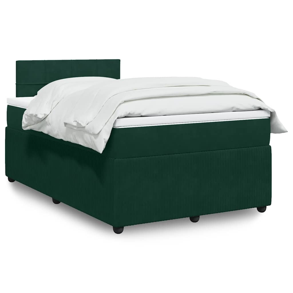 Giroletto a Molle con Materasso Verde Scuro 120x190 cm Velluto | homemem39